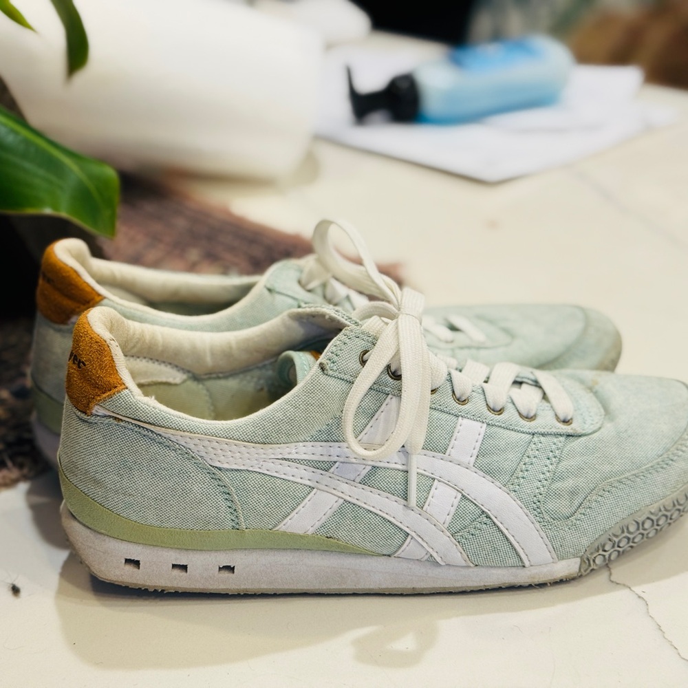 Onitsuka Tiger by Asics Mint Green and White Sneakers